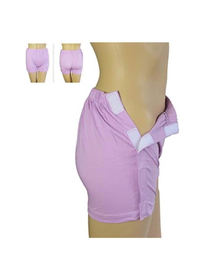 WYBOT Women Cotton Elderly Incontinence Underpants, Easy to wear Off,Reusable,2 Pcs,Purple,M - Image 1