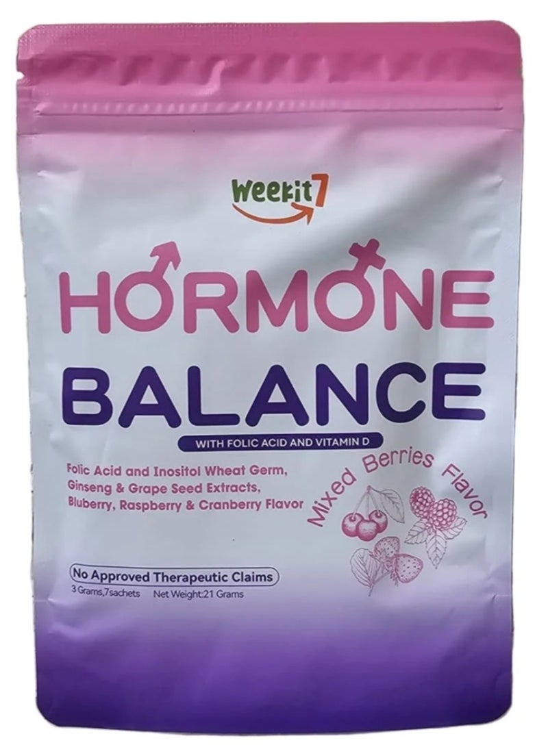 الأسبوع السابع، توازن الهرمونات مع حمض الفوليك وفيتامين د ٣ غرام × ٧ أكياس