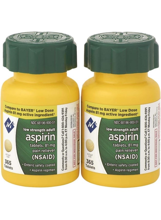 Member's Mark Members Mark Low Strength Adults Enteric Safety Coated Aspirin Regimen Tablets 81Mg, 2 Bottles, 730 Tablets - Image 1