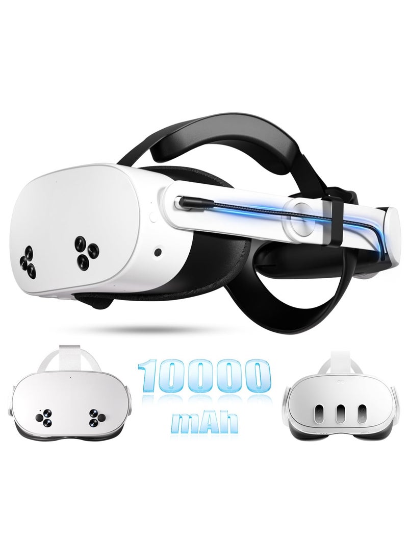 Joshberg 10000mAh Battery Head Strap for Meta Quest 3/3S - Elite Strap with Battery Pack Accessories Fast Charger to Extend Quest 3/3S 2-4H Playtime - Image 1