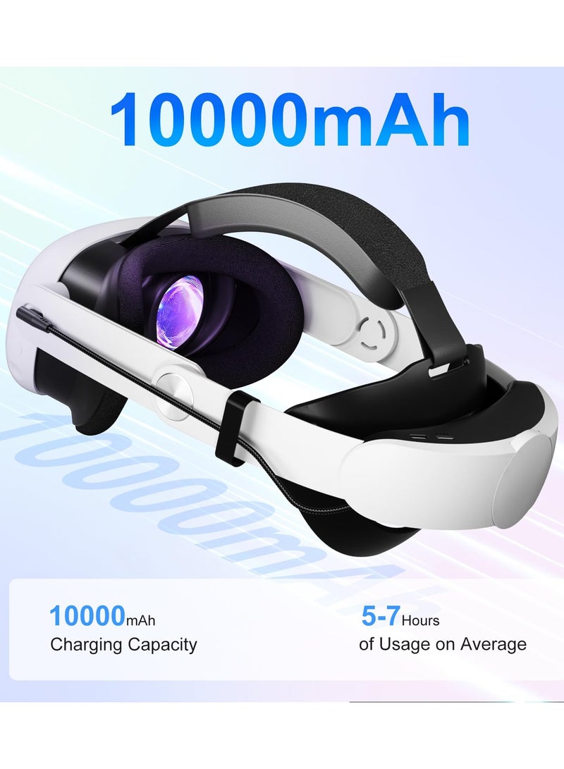 Joshberg 10000mAh Battery Head Strap for Meta Quest 3/3S - Elite Strap with Battery Pack Accessories Fast Charger to Extend Quest 3/3S 2-4H Playtime - Image 2