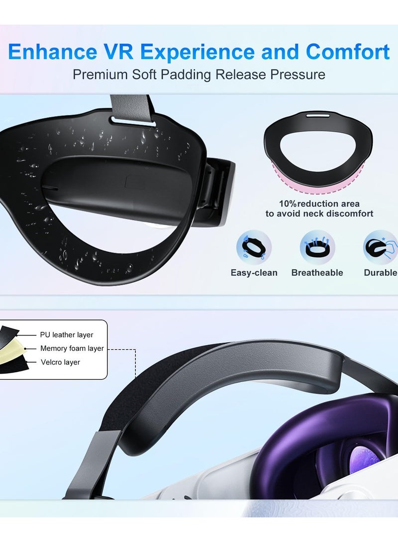 Joshberg 10000mAh Battery Head Strap for Meta Quest 3/3S - Elite Strap with Battery Pack Accessories Fast Charger to Extend Quest 3/3S 2-4H Playtime - Image 3