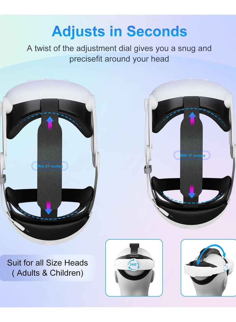 Joshberg 10000mAh Battery Head Strap for Meta Quest 3/3S - Elite Strap with Battery Pack Accessories Fast Charger to Extend Quest 3/3S 2-4H Playtime - Image 4