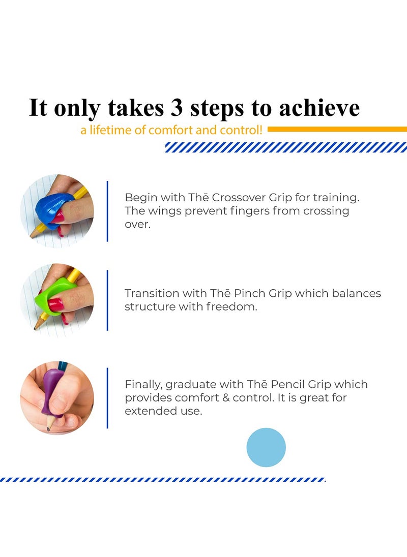 The Pencil Grip The Pencil Grip 3Step Training Kit With 3 Premium Ergonomic Pencil GripsCrossover GripPinch GripPencil Grip Mxg003Multicolor  - Image 4