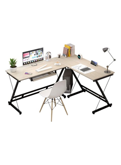 Modern L-Shaped Computer Desk – Sturdy, Stylish, Office Desk with Keyboard Tray