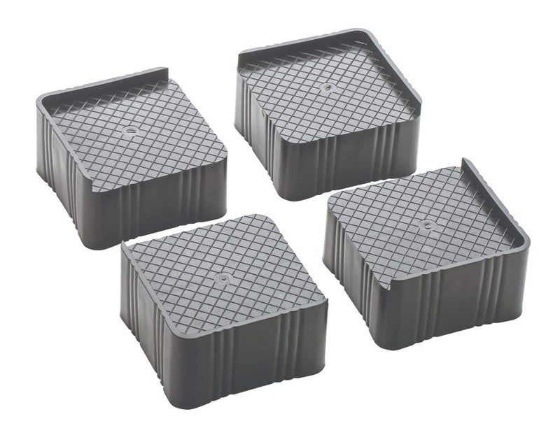 Black Olive Black Olive AllinOne Stand Square Plastic MultiPurpose Base Stand for Almirah Wardrobe Refrigerator Sofa Sleeping Bed Dinning Table and Dressing Table FurniturePack of 4 - Image 1