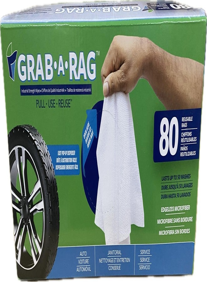 GrabaRag Grab-A-Rag Washable Microfibre Rags, 80-Count - Image 1