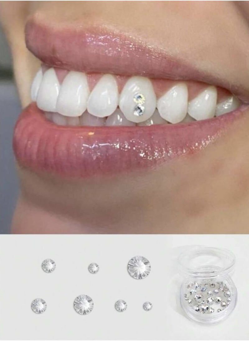 YUCCA 50pcs/box Random Stone Teeth Jewelry Set in Fashion White Style for Teeth, Face, Nail Decoration  - Image 1