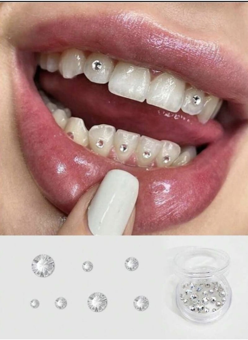 YUCCA 50pcs/box Random Stone Teeth Jewelry Set in Fashion White Style for Teeth, Face, Nail Decoration  - Image 2