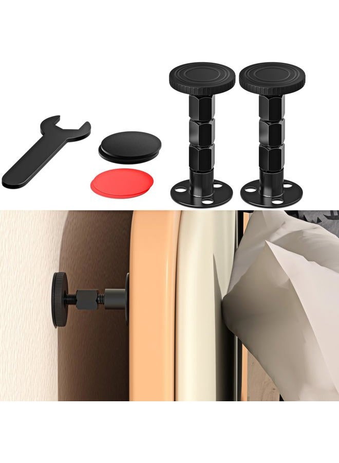 MERDTTES 2PCS Adjustable Threaded Bed Frame Anti-Shake Tool, Upgraded Headboard stoppers with Free Furniture Pads, Easy Installation Bedside Anti-Shake Tool for Headboards, Cabinets and Sofas, 1.18-4.13in - Image 1