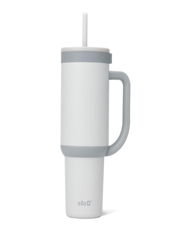 Ello Oasis 30 oz Tumbler with Handle & Retracting Straw | Reusable Insulated Stainless Steel Cup 100% Leakproof, Gifts for Teens Women Men | Keeps cold for 20 Hours, Cup Holder Friendly, Grayscale - Image 1