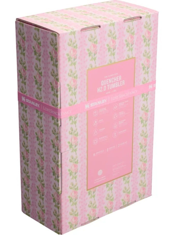 Stanley The X LoveShackFancy Quencher | 40 OZ | Authentic & Exclusive Water Bottle Cup | Perfect Gift For Her | Blooming Heirloom - Image 3