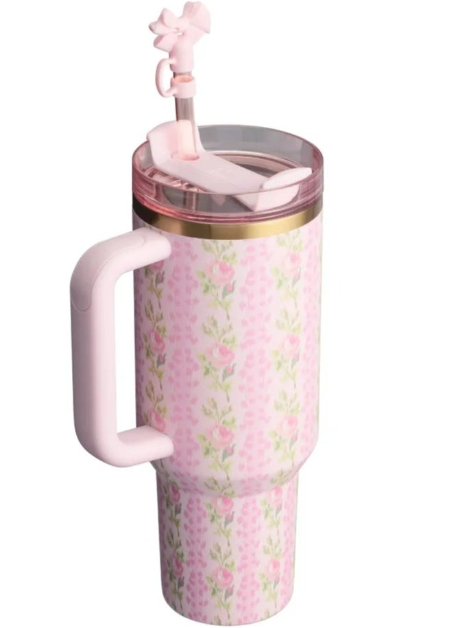 Stanley - The Stanley X LoveShackFancy Quencher | 40 OZ | Authentic & Exclusive Water Bottle Cup | Perfect Gift For Her | Blooming Heirloom - Image 1