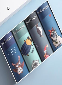 MIIOW 4Pcs Animal Print Men Underwear Boxer Shorts Youth Cotton Men Boxershorts Breathable Underpants Lingerie Male Panties  - Image 1