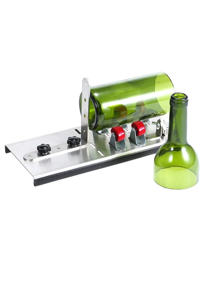 Generic - Stainless Steel Glass Bottle Cutter DIY Tool Wine Beer Bottles Cutting Tool with Five Wheels Cutting Machine Silver 30.0x16.0x5.0cm - Image 1