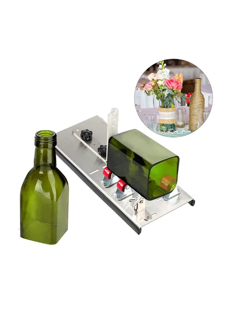 Generic - Stainless Steel Glass Bottle Cutter DIY Tool Wine Beer Bottles Cutting Tool with Five Wheels Cutting Machine Silver 30.0x16.0x5.0cm - Image 1