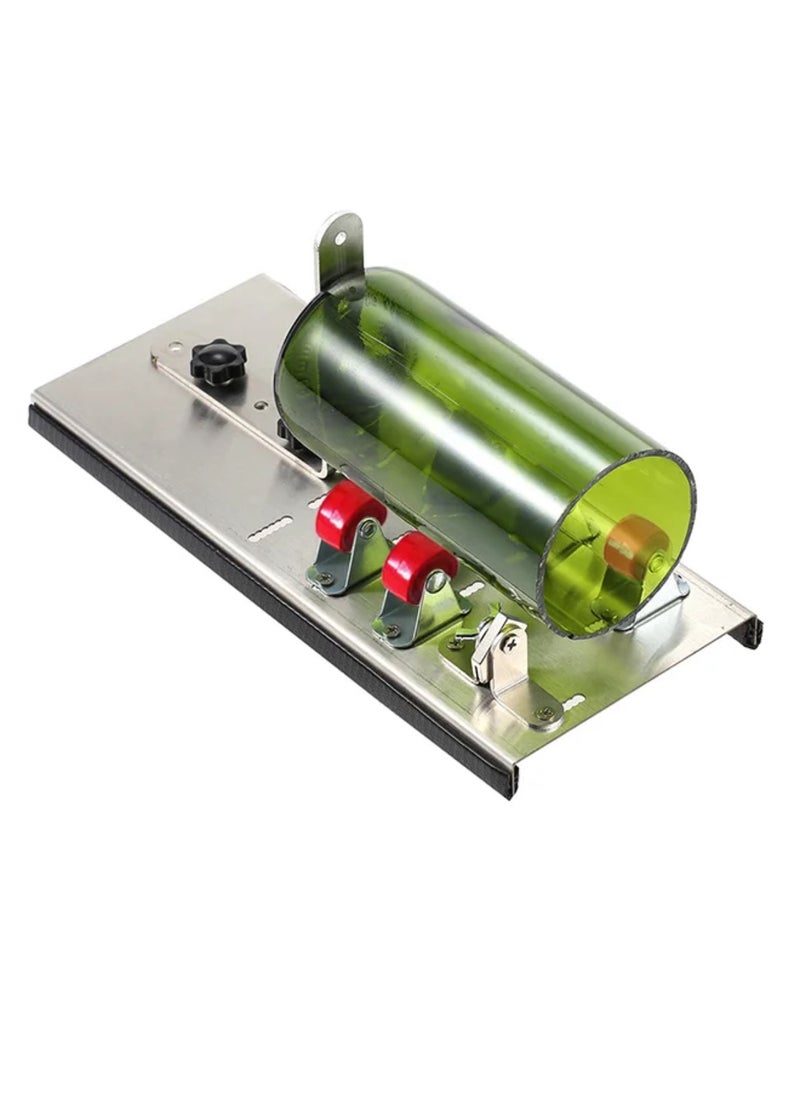 Generic - Stainless Steel Glass Bottle Cutter DIY Tool Wine Beer Bottles Cutting Tool with Five Wheels Cutting Machine Silver 30.0x16.0x5.0cm - Image 1