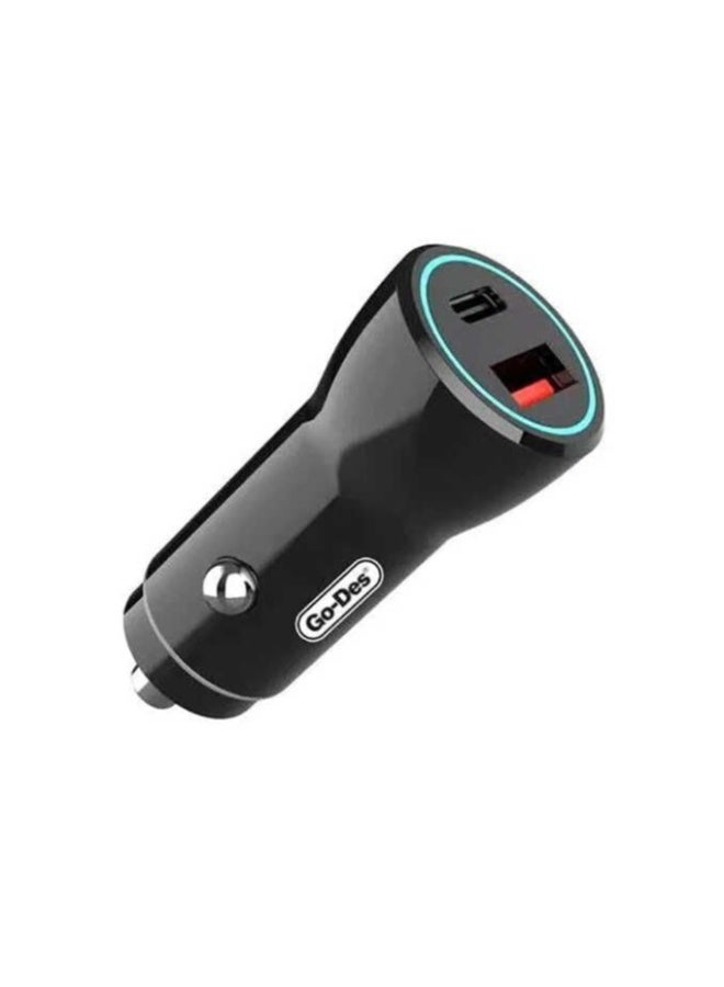 GO-DES Go Des GD-QC2016 Fast Charge Dual Port PD Car Charger 45W QC2016