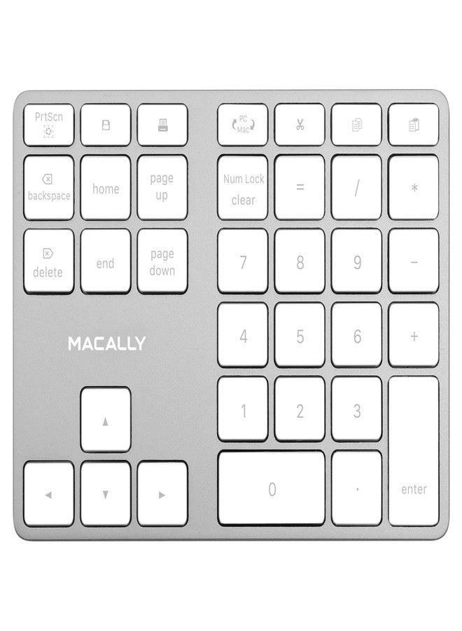 Macally Wireless Number Pad for Laptop - Rechargeable Bluetooth Keypad - Ultra Slim 35-Key Numeric Keypad for Entering Data Compatible with MacBook iPad iPhone iOS Laptop Windows Android - Image 1