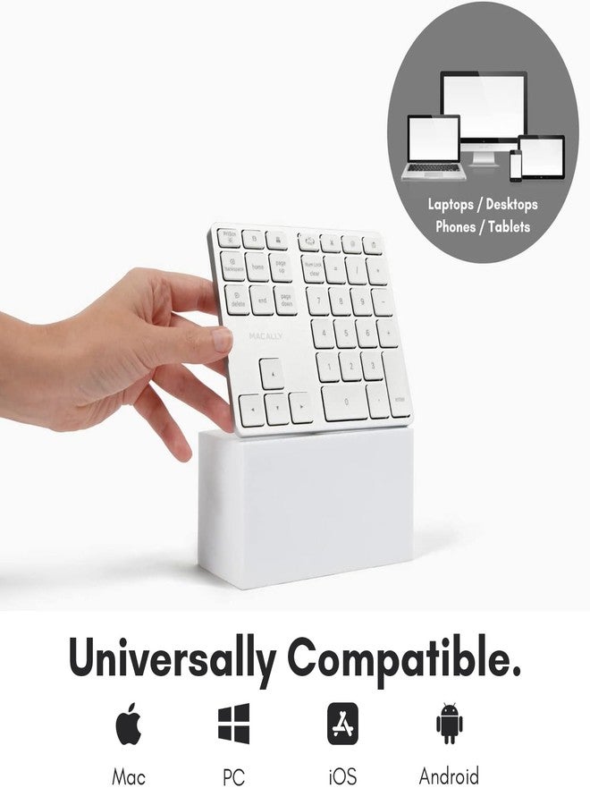 Macally Wireless Number Pad for Laptop - Rechargeable Bluetooth Keypad - Ultra Slim 35-Key Numeric Keypad for Entering Data Compatible with MacBook iPad iPhone iOS Laptop Windows Android - Image 4