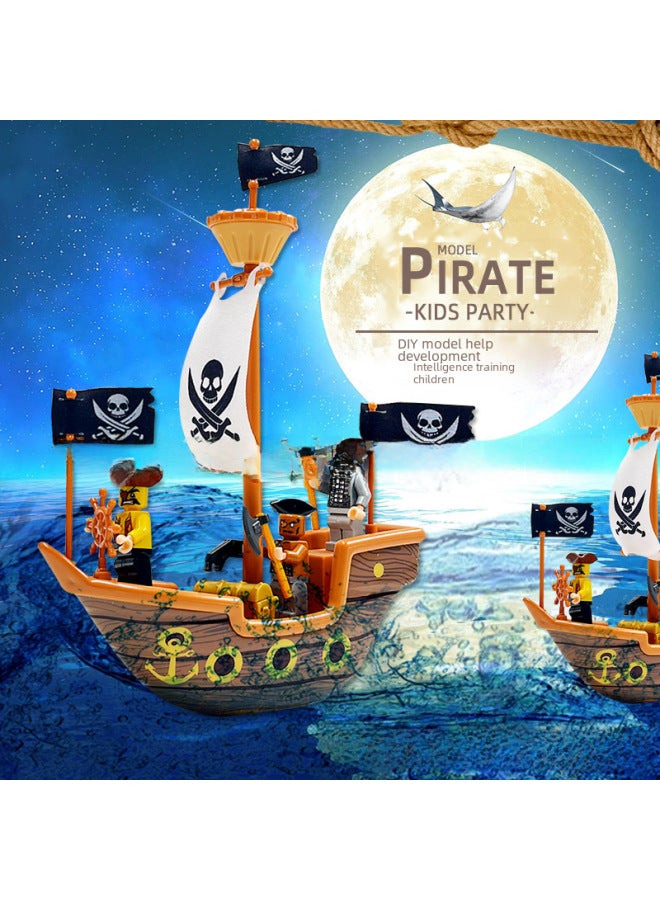 Qy Pirate Ship Model Assembly Ornament Sunny Boy Diy Toy Boys Educational Creative Building Blocks Toy-Color:Lucky Forever Swing Ship 【electric Assembly】】 - Image 4