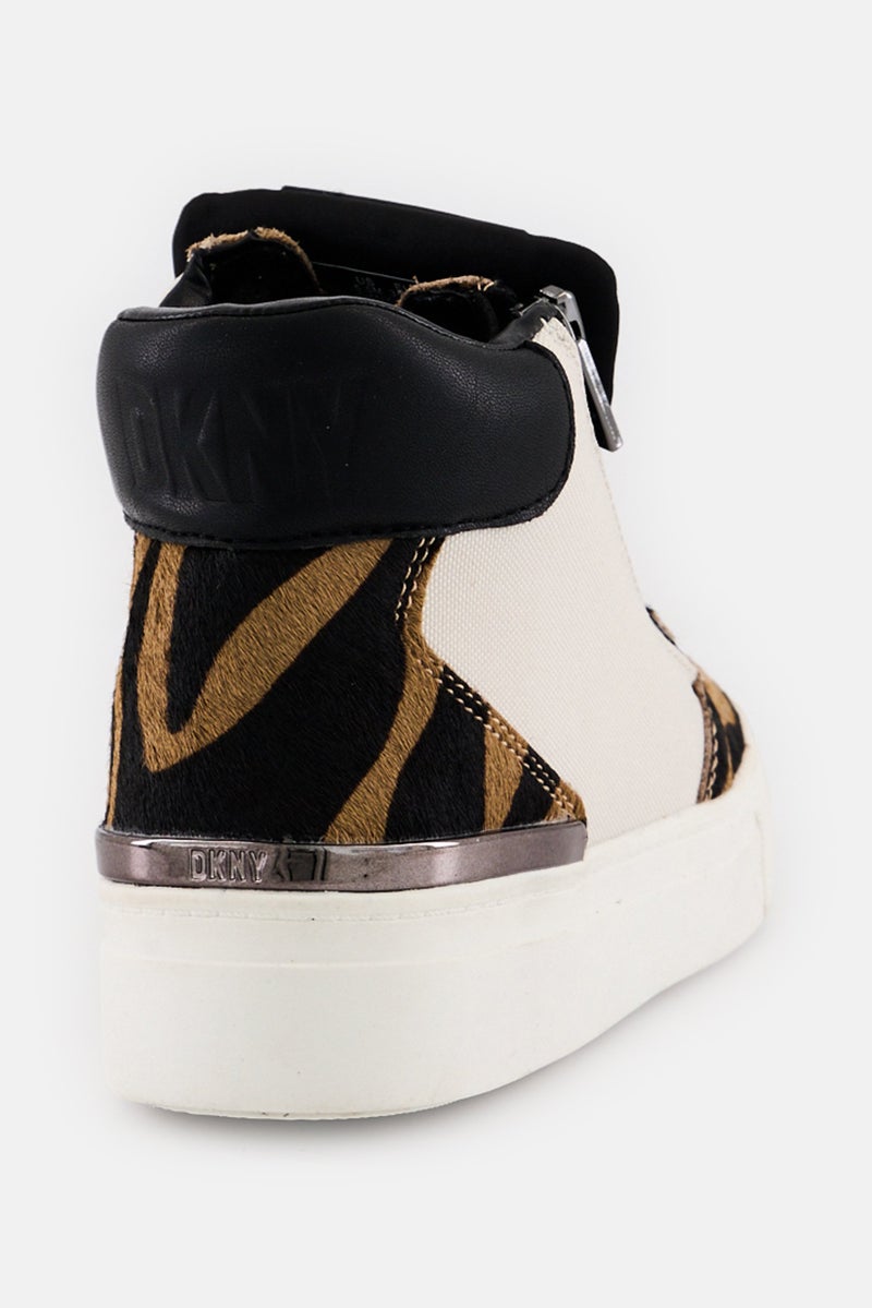 DKNY Women Lace Up High Top Casual Sneakers, Multicolor - Image 3