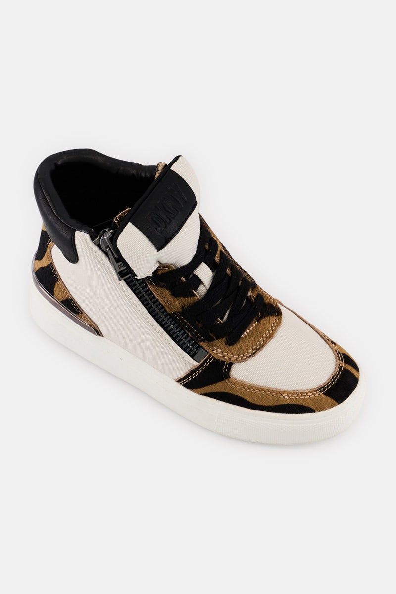 DKNY Women Lace Up High Top Casual Sneakers, Multicolor - Image 1