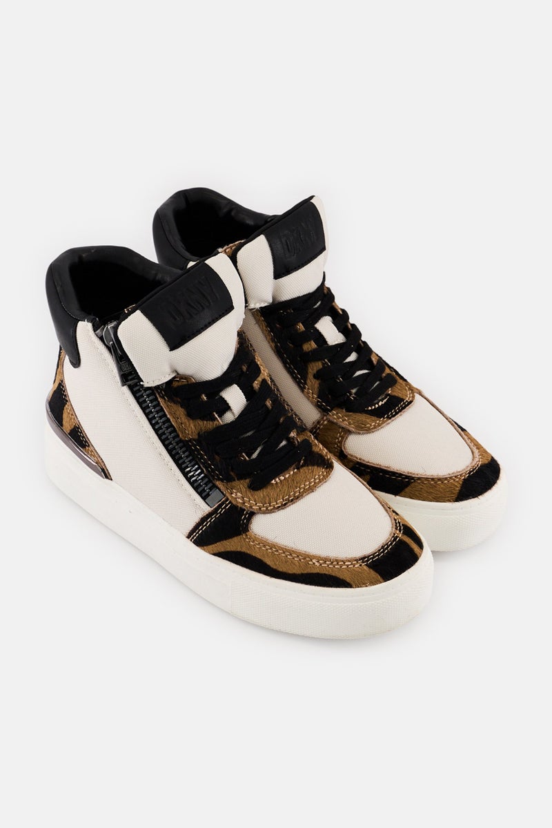 DKNY Women Lace Up High Top Casual Sneakers, Multicolor - Image 2