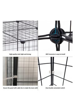 XiuWoo 2-Tier Small Cat House Cat Indoor Cage, Pet Playpen Indoor, Detachable Metal Wire Small Animal Cages, Kitten Enclosures with 2 Door, No Litter Box, Black  - Image 3