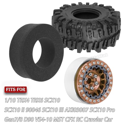 BRCatWPark RC 19 Beadlock Wheels and Tires for 110 TRX4 TRX6 SCX10 SCX10 II 90046 SCX10 III AXI03007 SCX10 Pro Gen78 D90 VS410 MST CFX RC Crawler Car4PCS Beadlock Rims 19 Wheel TiresBrown - Image 5