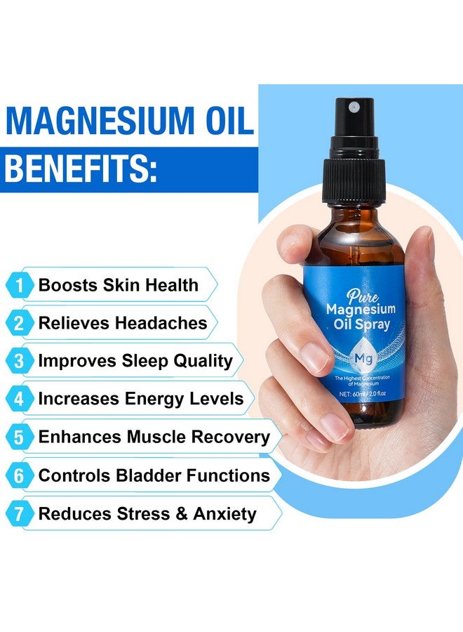 Generic Generic Premium Pure Magnesium Oil Spray for Feet 2 Fl.oz, with Lavander, Vitamin E, Topical Magnesium Cream - Safe and Easy to Absorb, Quick Drying Without Residue, Gentle to The Skin 