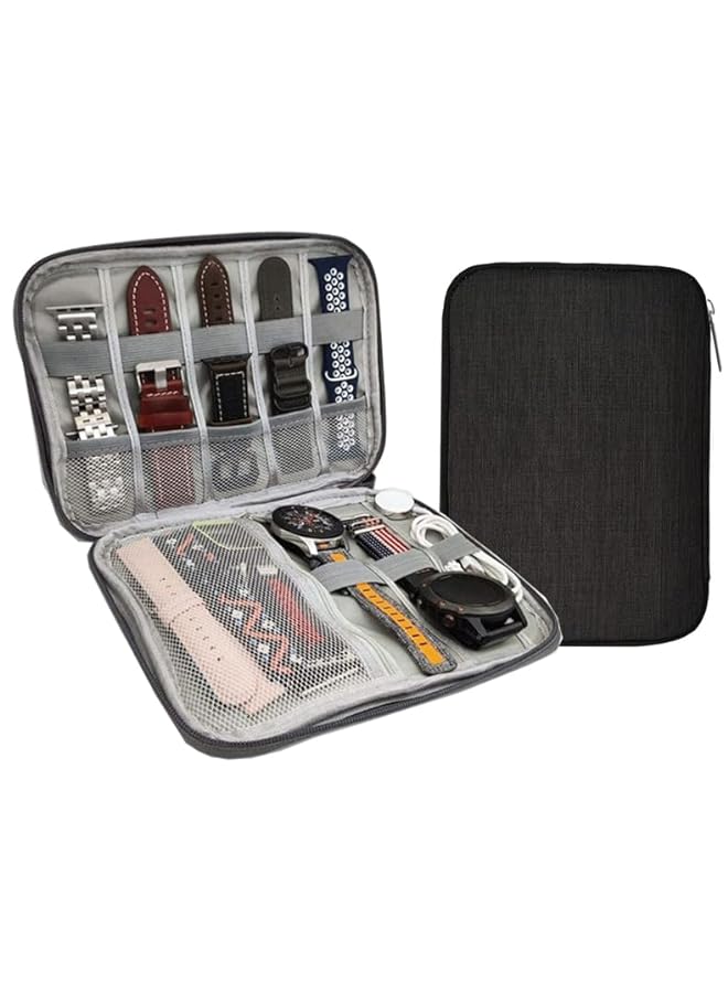 Smart Watch Bands Organizer Travel Storage Bag For Watch Straps Accessories And Electronics Waterproof Nylon Compact Size Compatible With Samsung Etc. Watch Bands  - Image 1