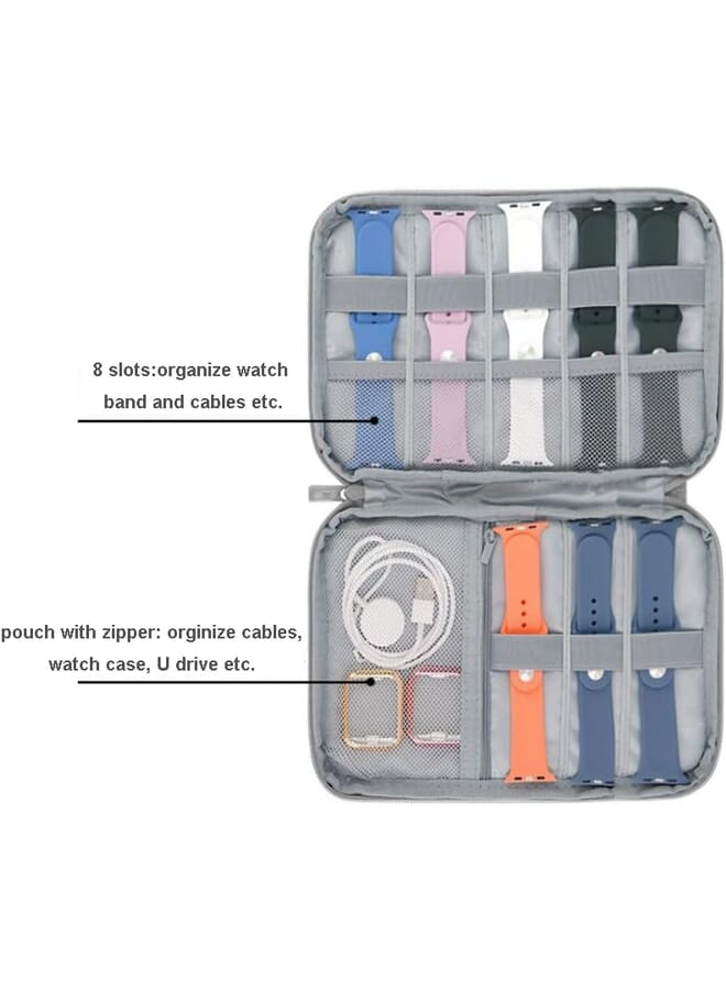 Smart Watch Bands Organizer Travel Storage Bag For Watch Straps Accessories And Electronics Waterproof Nylon Compact Size Compatible With Samsung Etc. Watch Bands  - Image 2