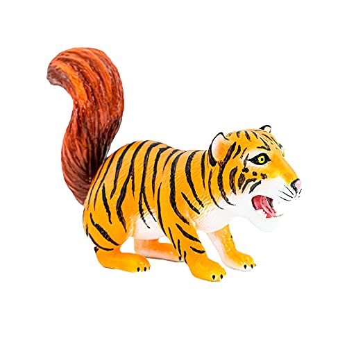 Randimals Tiger with Squirrel Tail Figurine Toy 5 Premium Hard Rubber Animal Action Figure Toy Hybrid Friend Encourages Adventure Imagination - Image 1