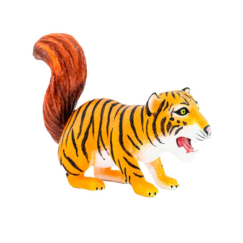 Randimals Tiger with Squirrel Tail Figurine Toy 5 Premium Hard Rubber Animal Action Figure Toy Hybrid Friend Encourages Adventure Imagination - Image 3