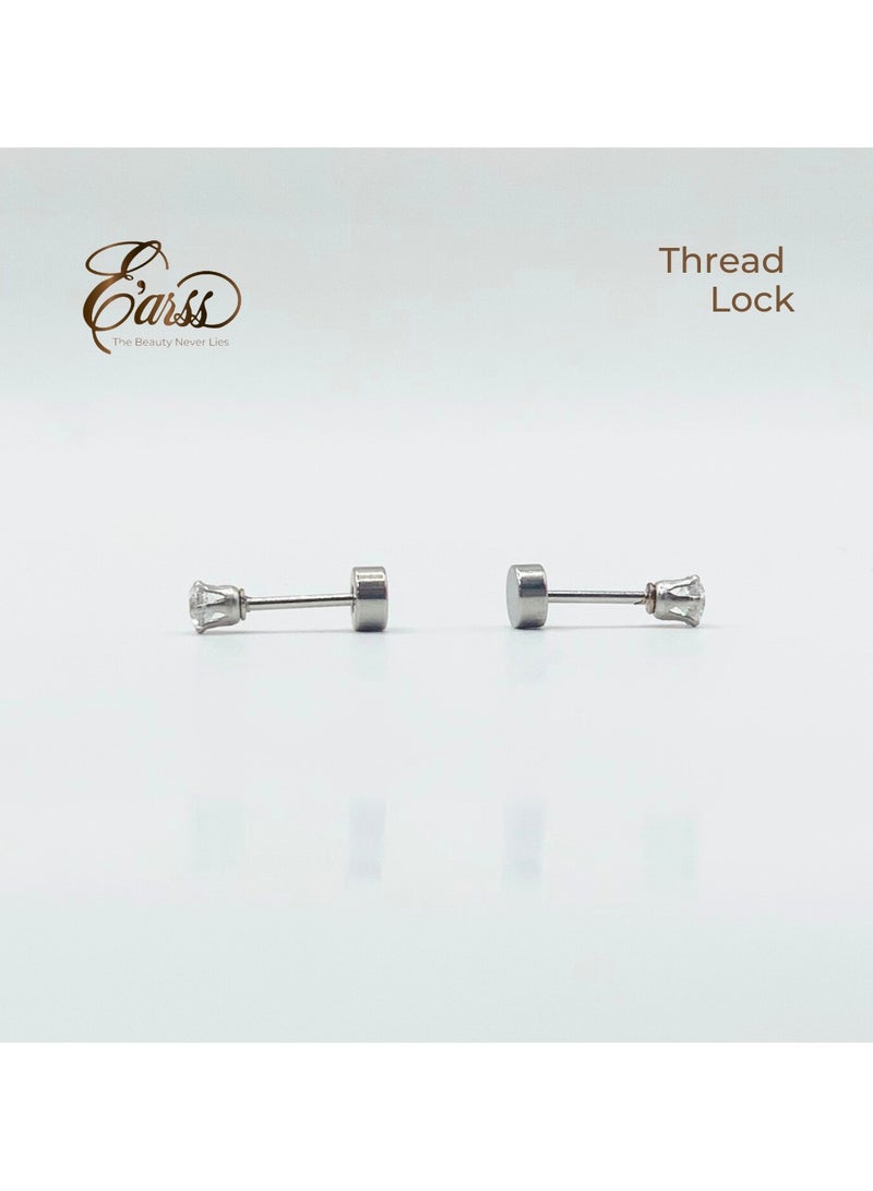 Earss Silver 3mm Cubic Zirconia Round Stud Earring For Kids - Image 4