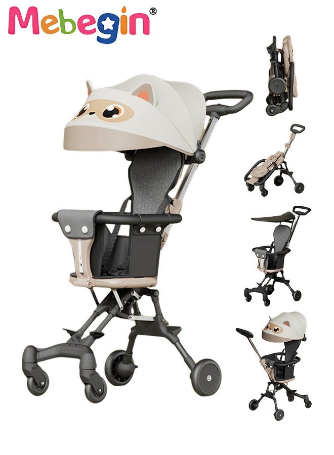 MEBEGIN 2 In 1 Convertible Lightweight Travel Stroller For Baby Toddlers,Easy Fold Stroller With Canopy Can Be 360° Steering, Include Storage Basket, One-Hand Fold,Airplane Stroller For Infants Newborn - Image 1