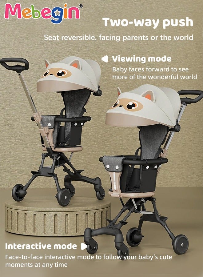 MEBEGIN 2 In 1 Convertible Lightweight Travel Stroller For Baby Toddlers,Easy Fold Stroller With Canopy Can Be 360° Steering, Include Storage Basket, One-Hand Fold,Airplane Stroller For Infants Newborn - Image 2