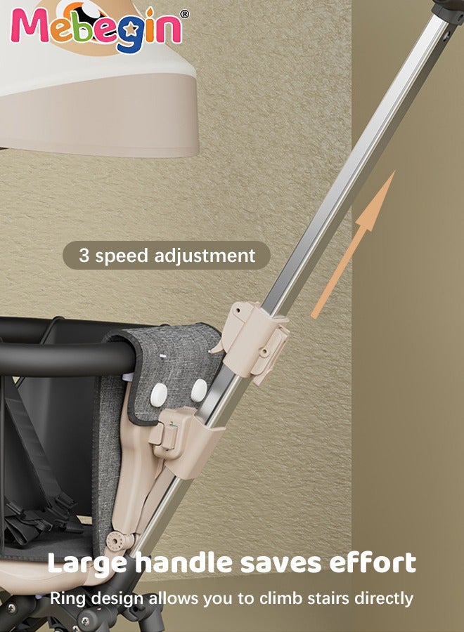 MEBEGIN 2 In 1 Convertible Lightweight Travel Stroller For Baby Toddlers,Easy Fold Stroller With Canopy Can Be 360° Steering, Include Storage Basket, One-Hand Fold,Airplane Stroller For Infants Newborn - Image 4