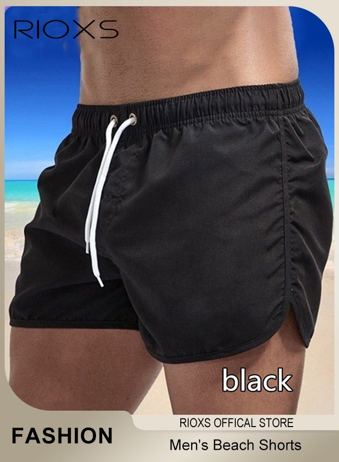 Men's Summer Beach Shorts,Quick Dry Athletic Sweatshorts,Elastic Waist Drawstring Shorts With Pockets,Casual Board Shorts,Shorts For Gym Swimming Beach