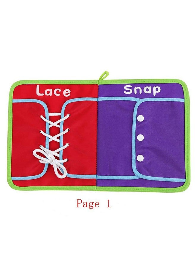 Kghios Montessori Toys Materials for Toddlers BusyBoard,Busy Board Learn to Dress Board Early Learning Basic Life Skills - Zip, Snap, Button, Buckle, Lace & Tie Educational Tools Preschool Learning - Image 3