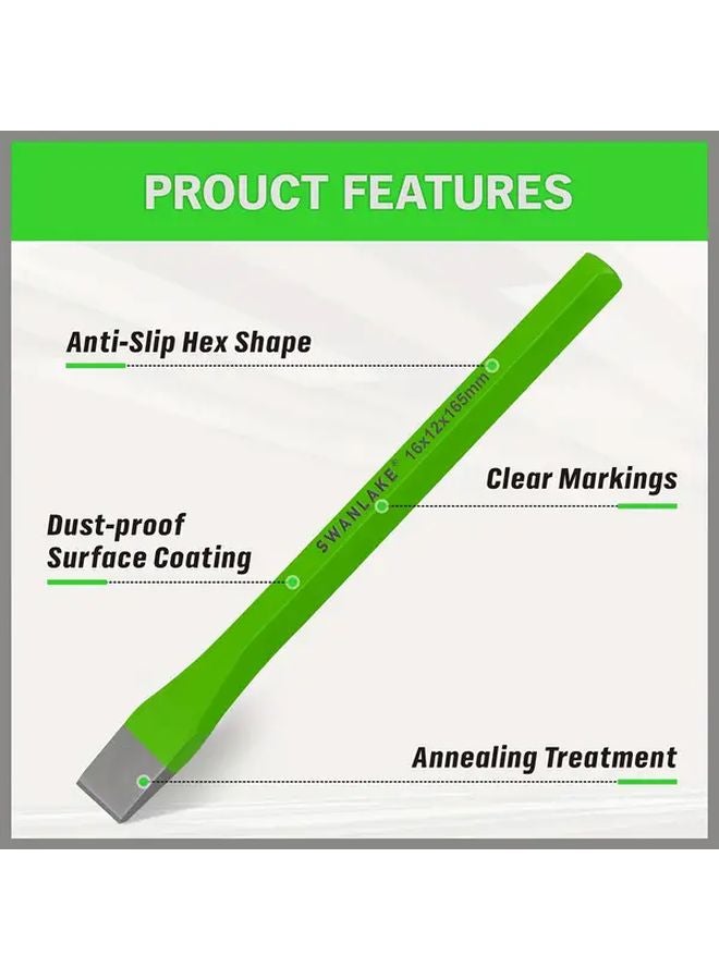 SWANLAKE 3pcs Heavy Duty Cold Chisel Set Premium Carbon Steel 3 8 1 2 5 8 Inch - Image 5