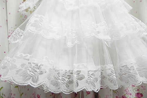 Smiling Angel 3-Layered Gothic Layered Ruffled Luxury Vintage Rockabilly Petticoat Crinoline Underskirt White - Image 4