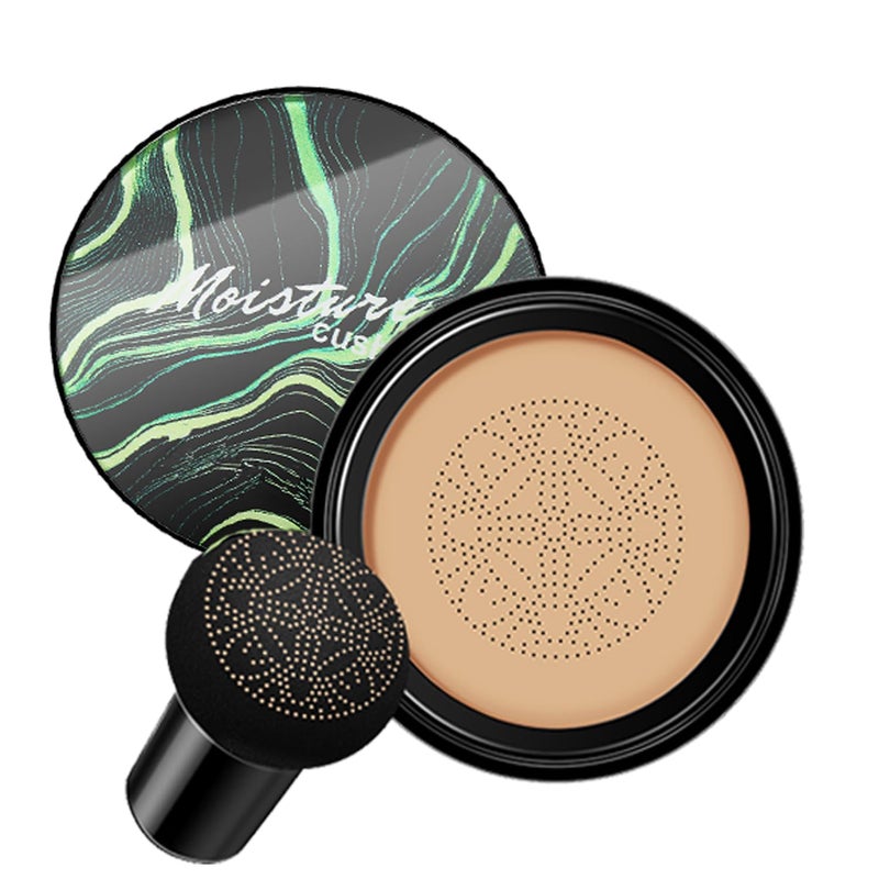 nvyue Air Cushion CC Cream Mushroom Head FoundationBB Cream Makeup FoundationMoisturizing ConcealerLong Lasting Full Coverage WaterproofEven Skin Tone for All Skin Types 3 Dark Brown 20g 