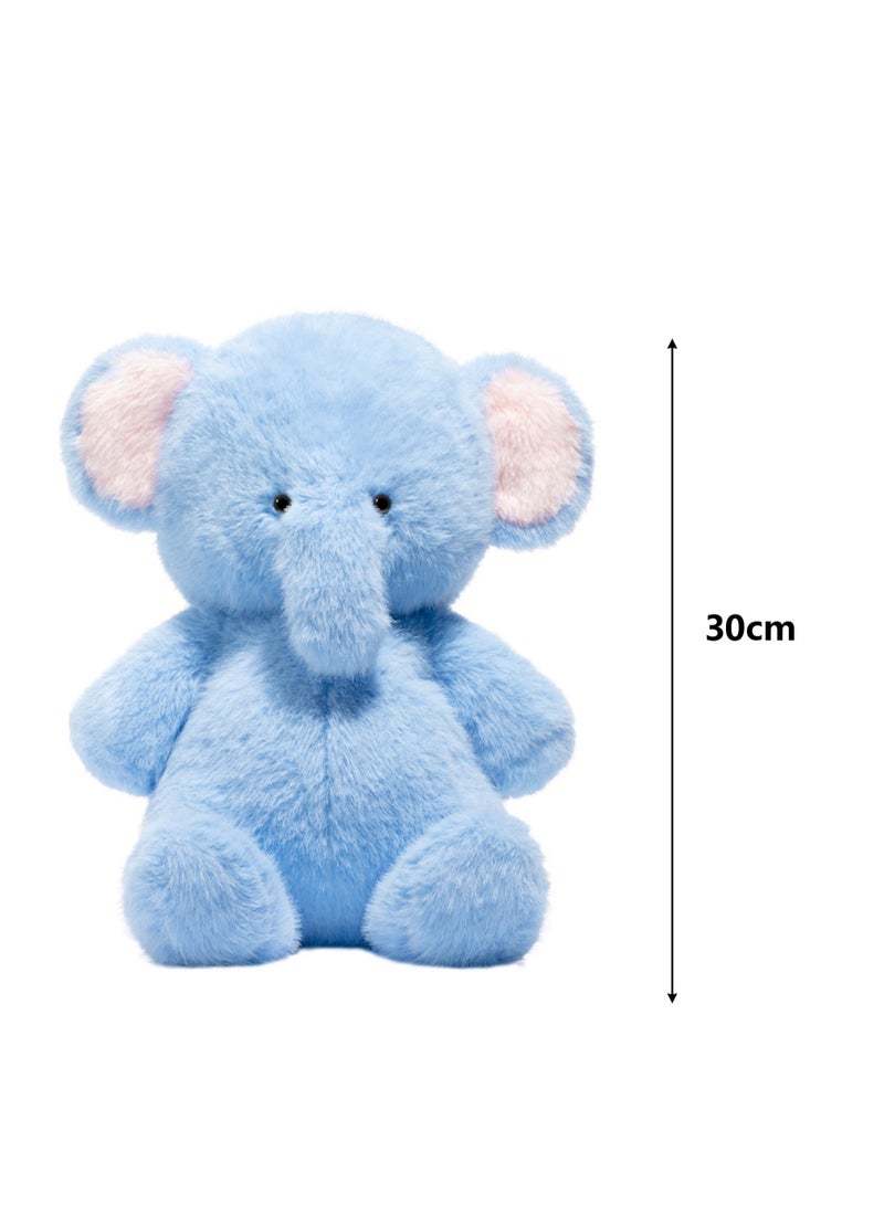 30cm Wonderful Blue Elephant Plush Toy Pillow, Super Soft Elephant Comfort Doll Plush Toy, Suitable for Boys and Girls Birthday Gifts - Image 4