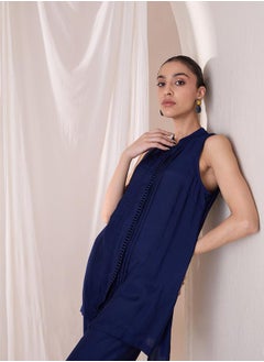 Femmella Sleeveless Scallop Trim Tunic with Straight Pant Co-Ords by Styli  - Image 3