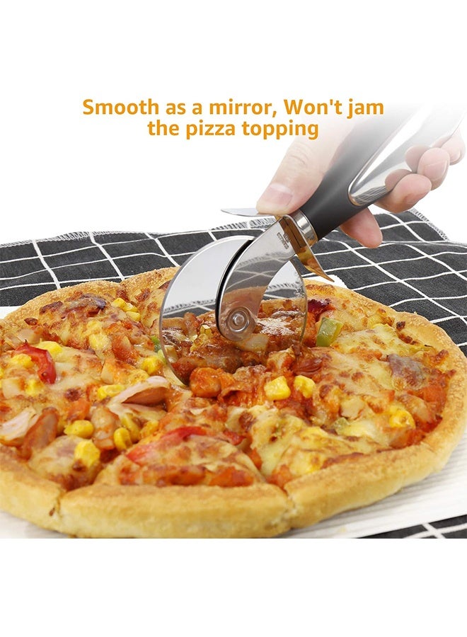 GNAFOTU Pizza Cutte, Stainless Steel Pizza Cutter Wheel & Dough Cutter, Super Sharp Blade Wheel, Non-Slip Handle & Dishwasher Friendly - Image 2