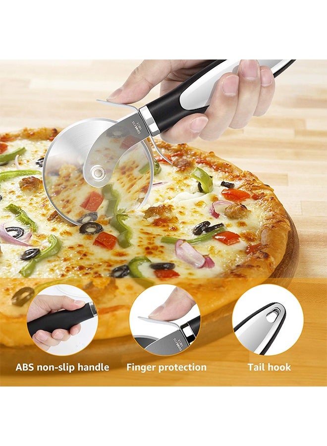 GNAFOTU Pizza Cutte, Stainless Steel Pizza Cutter Wheel & Dough Cutter, Super Sharp Blade Wheel, Non-Slip Handle & Dishwasher Friendly - Image 4