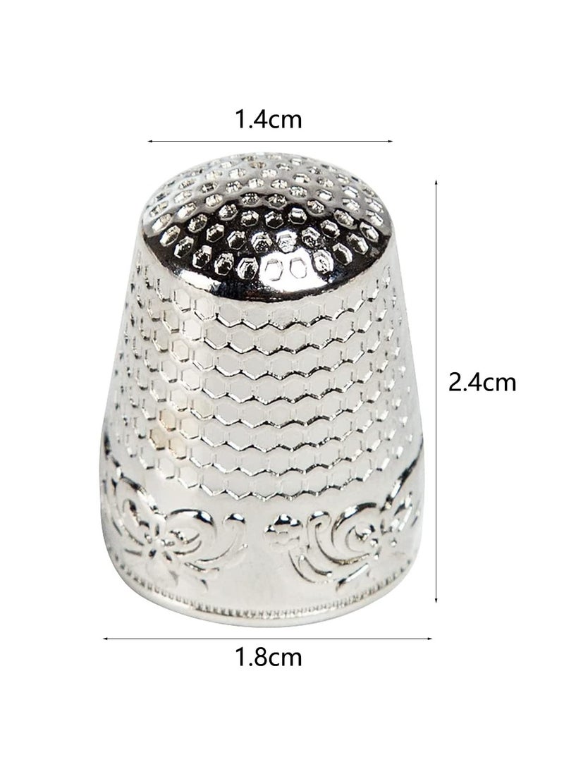 SYOSI 4 Pcs Sewing Thimbles, Metal Sewing Thimbles Finger Protector DIY Sewing Tools for Hand Sewing/Embroidery/Needlework - Image 2