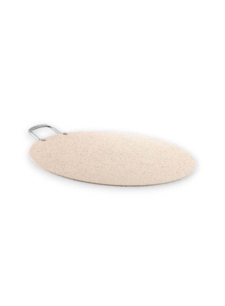 drobina Turkish granite tray with a handle 35 cm cream - Image 1